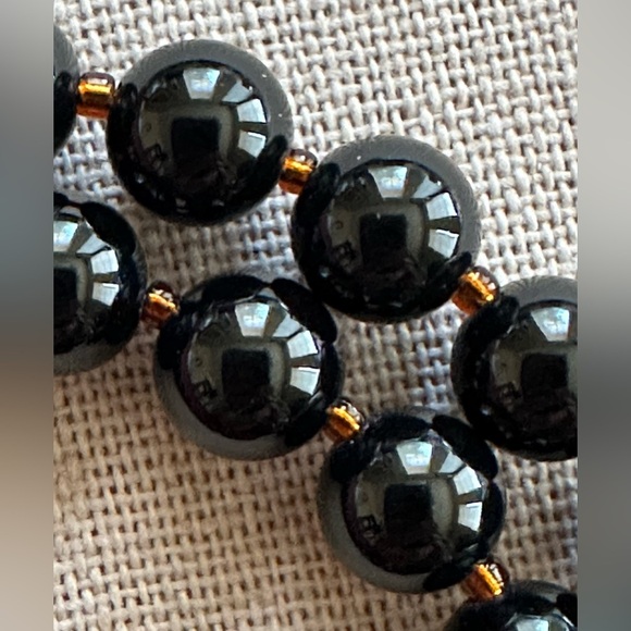 26 inch Jade, Copper and Onyx bead necklace NWOT - Picture 6 of 15